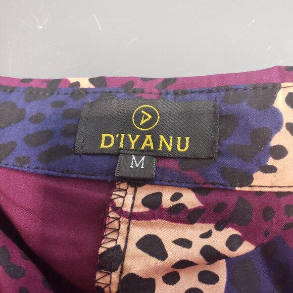 Bold & Beautiful D'iyanu Purple African Print Pant Suit womens M Wrap Blazer - Picture 7 of 12